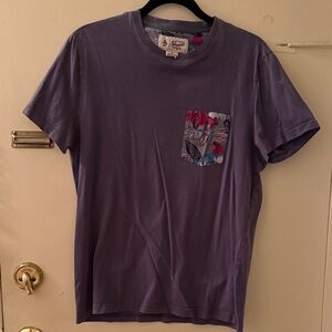 Men's Graphic Pocket Tee in Blue Size Medium. Worn with TLC.